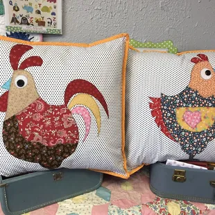 Cute hen and rooster pillows