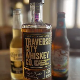 a bottle of traverse city whiskey