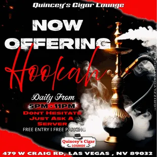Hookah specials offered daily