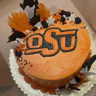 European icing, with white chocolate decorations