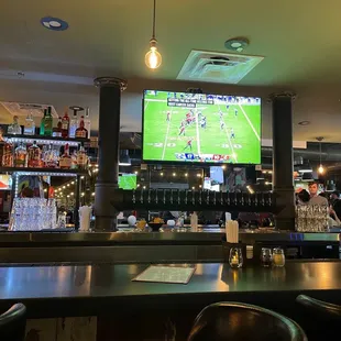 One of many TVs at the bar area