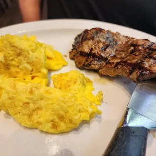 First steak and eggs (bottomless brunch) - steak was awesome, eggs were just ok