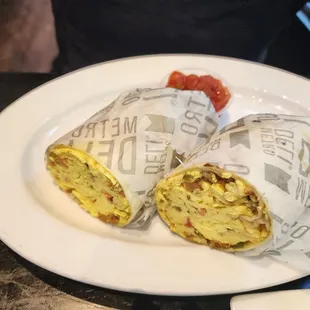 Breakfast burrito - hubby ordered with just eggs, chorizo, and pico. Good, but was too many eggs
