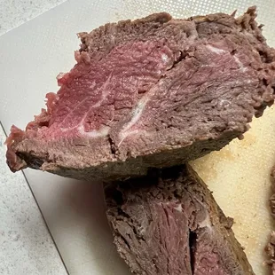 This is our steak 5 minutes after leaving restaurant. If you press on it, clear Liquid comes out. And it&apos;s supposed to be medium rare.