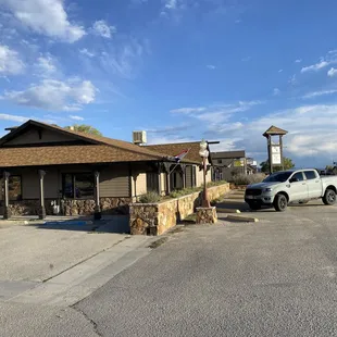 View of the restaurant from the parking lot.