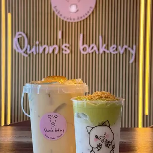 Full topping bucket milk tea and coco avocado