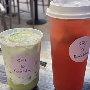 Avocado desert and strawberry tea