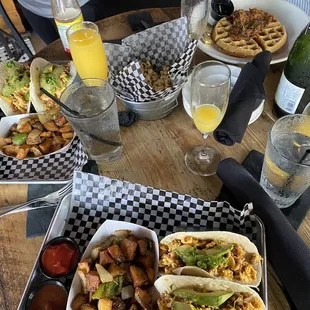 a table full of food