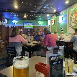 people eating and drinking