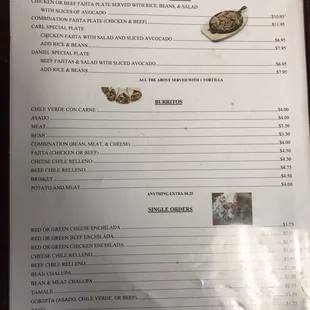 Full menu.