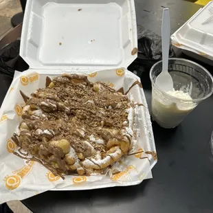 Turtle Funnel Cake 1 Scoop of Homemade Premium Ice Cream