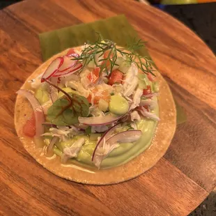 a close up of a tortilla