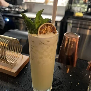 a close up view of a cocktail