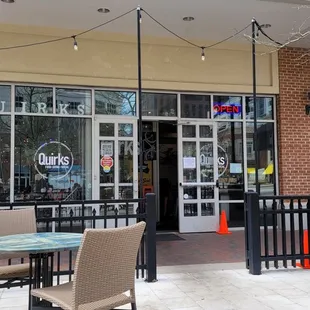 Entrance of Quirks (from the outdoor seating area)