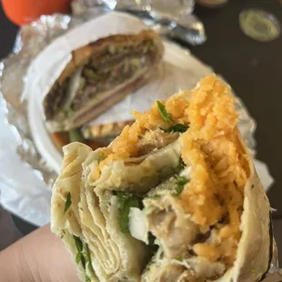a hand holding a burrito