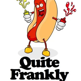 a hot dog holding a glass of wine