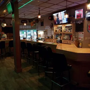 a bar with a television