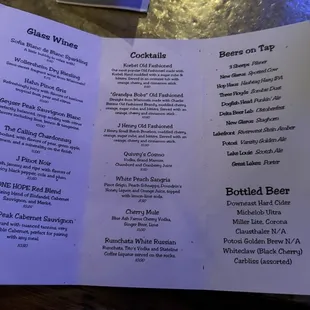 Stable Grill Menu