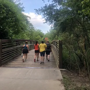 Walking over the bridge