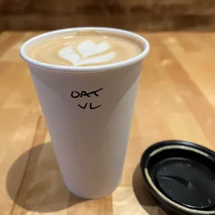 Vanilla oat milk latte