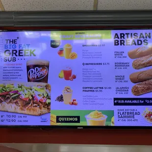 Menu board 1