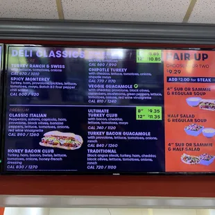 Menu board 2