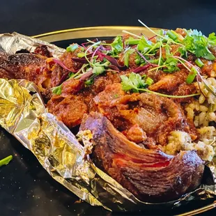 Pasta Stuffed Turkey Leg