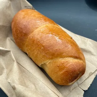 a loaf of bread on a piece of paper