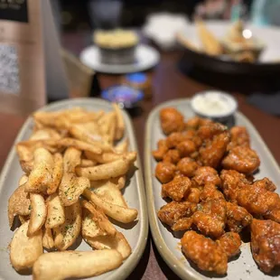 Buffalo cauliflower and fries