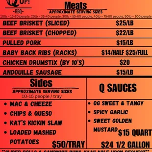 Family Style Catering Menu! All the great BBQ you love in the comfort of your own home‍