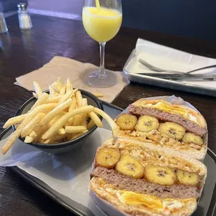 Plantain Burger (comes with fries!) so delicious!!!