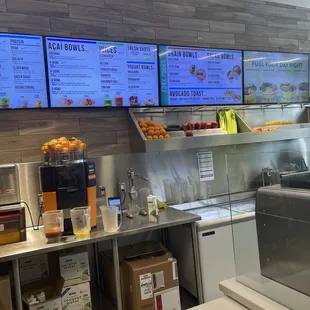 menus on the wall