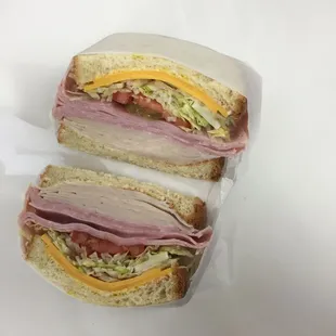 Qwik Korner *minus the avo (turkey, ham, cheddar, avocado)