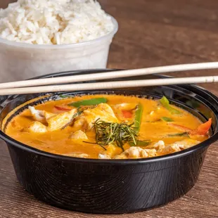 Chicken Panang Curry with rice