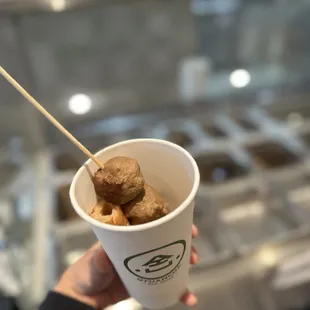 Got some free fish cakes, egg, and beef balls as they are testing this offering. Loved the hot soup on a rainy day