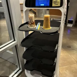 Drinks are delivered via robot to your table