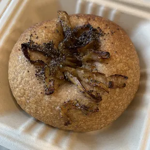 Onion and poppyseed bialy