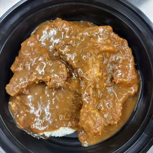 Smothered Pork Chops over rice!@