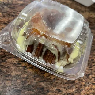 a cake in a plastic container