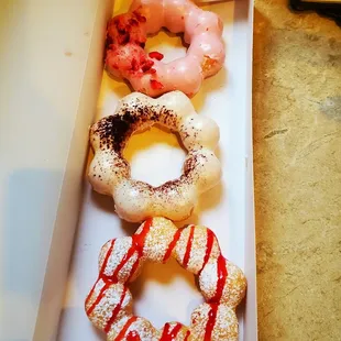 Cheesecake, funnel cake &amp; strawberry mochi donuts