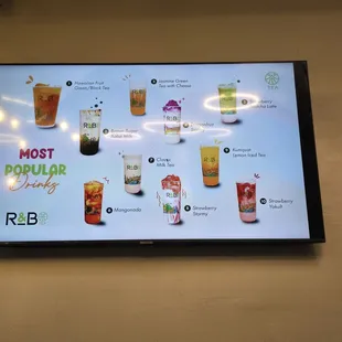 R&amp;B's top 10 most popular drink flavors permanently on display.