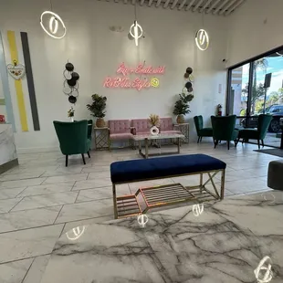 the lobby of a boutique