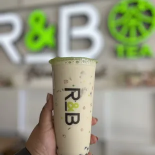 Rose Oolong Milk Tea with boba