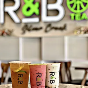From Left to Right: Hawaiian Green Tea, Strawberry Yukult, Rose Oolong Milk Tea.