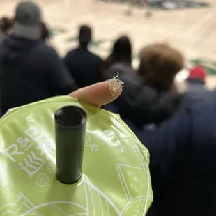 The plastic bit in my drink.