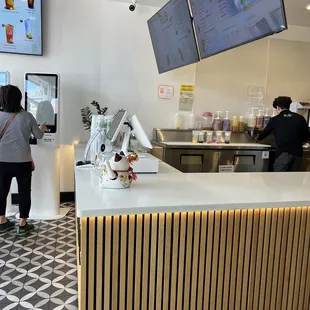 Inside kiosks/counter