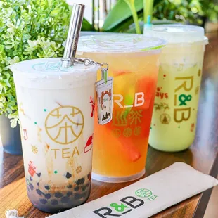 a variety of drinks
