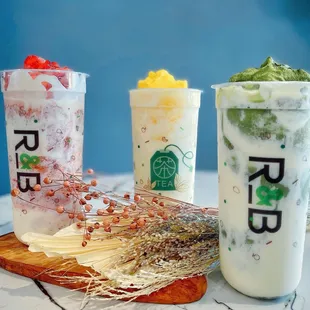 a variety of drinks