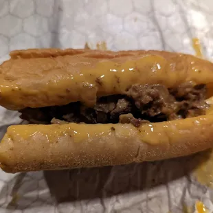 Cheesesteak with whiz and onions