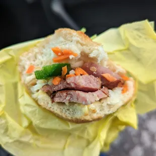 Inside the Grilled Nem Nuong/Pork Paste Banh Mi